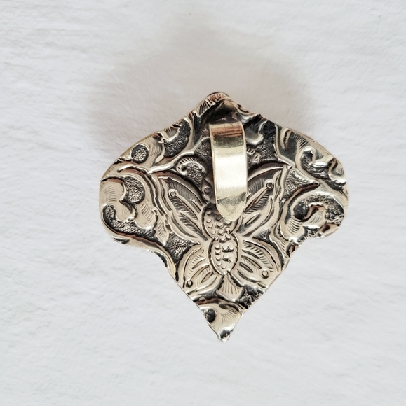 Large Labradorite and Citrine Tibetan Silver pendant - Picture 3 of 3